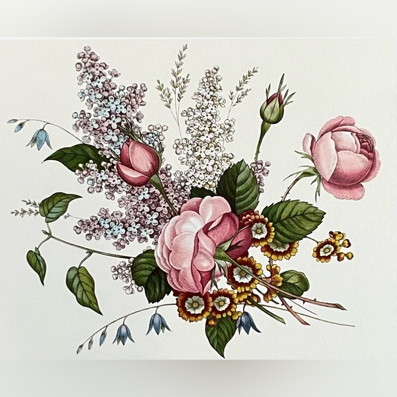 Vtg PIMPERNEL “5 Floral Spray” Set of 4 Traditional Cork-Backed Place Mats. - Picture 8 of 11